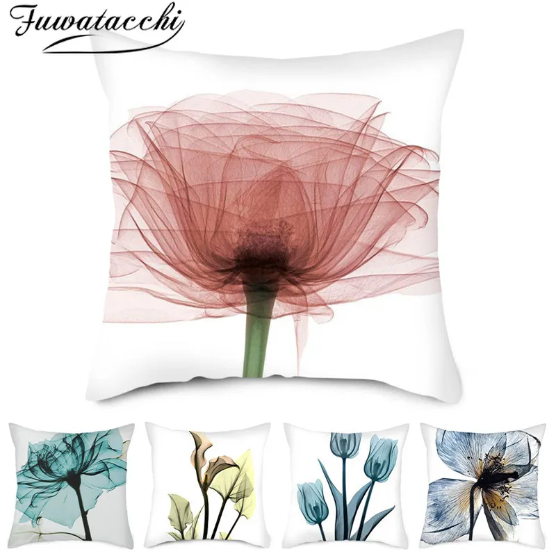 Fuwatacchi Ink Painting Flower Printed Pillow Covers Floral Pattern Cushion Cover for Home Sofa Car Decorative Throw Pillowcases | Дом и сад