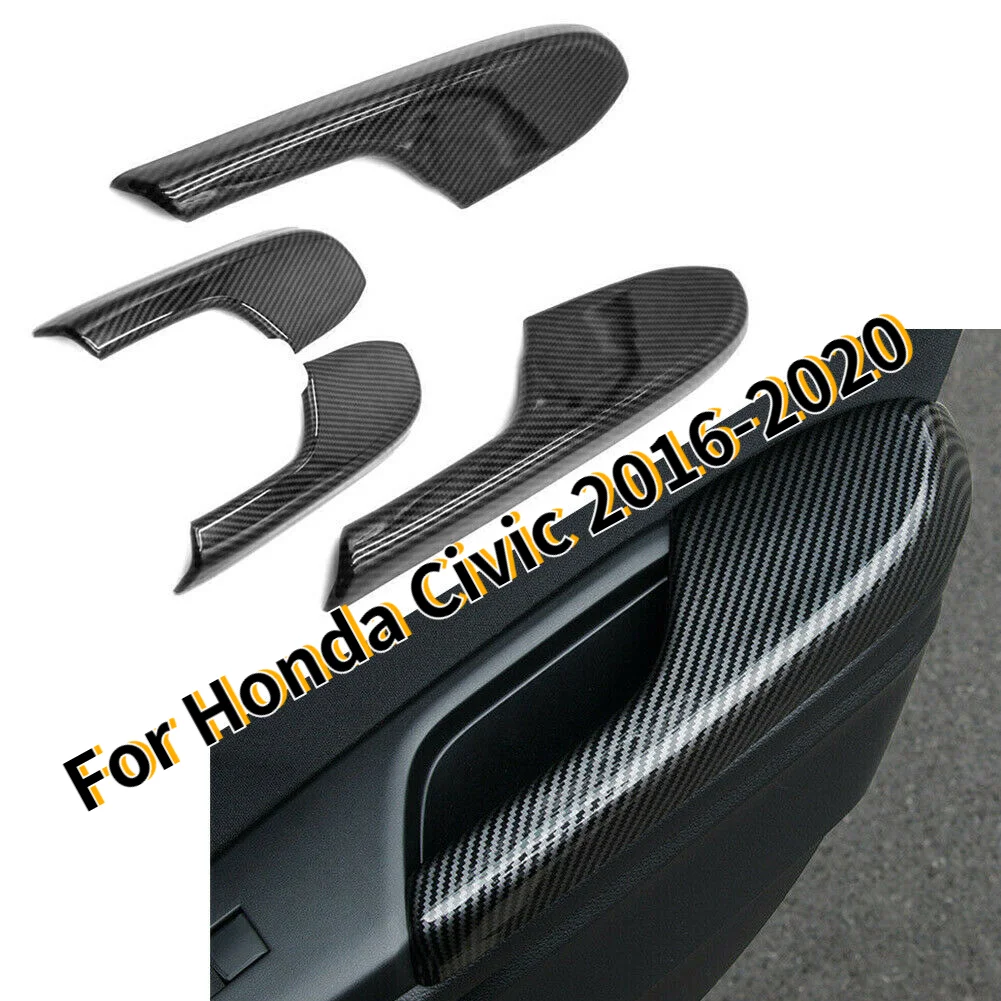 

For Honda Civic 2016-2020 Door Armrest Panel Trim Cover Auto Car Interior Accessories Carbon Fiber Molding Trim