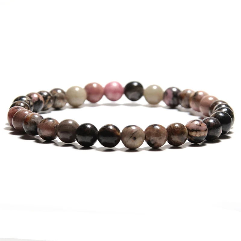Браслет из натурального камня для мужчин и женщин гладкий плетеный браслет