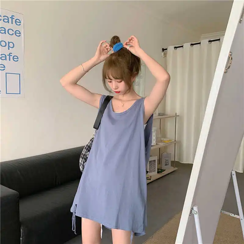 Верхняя одежда без рукавов Real Shot топ в Корейском стиле свободная уличная