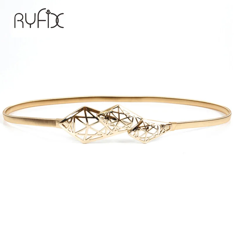 Новый дизайнерский пояс с пряжкой спереди на талии для женщин металлический