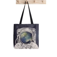 shopper dreaming of space tote bag printed tote bag women harajuku shopper handbag girl shoulder shopping bag lady canvas bag