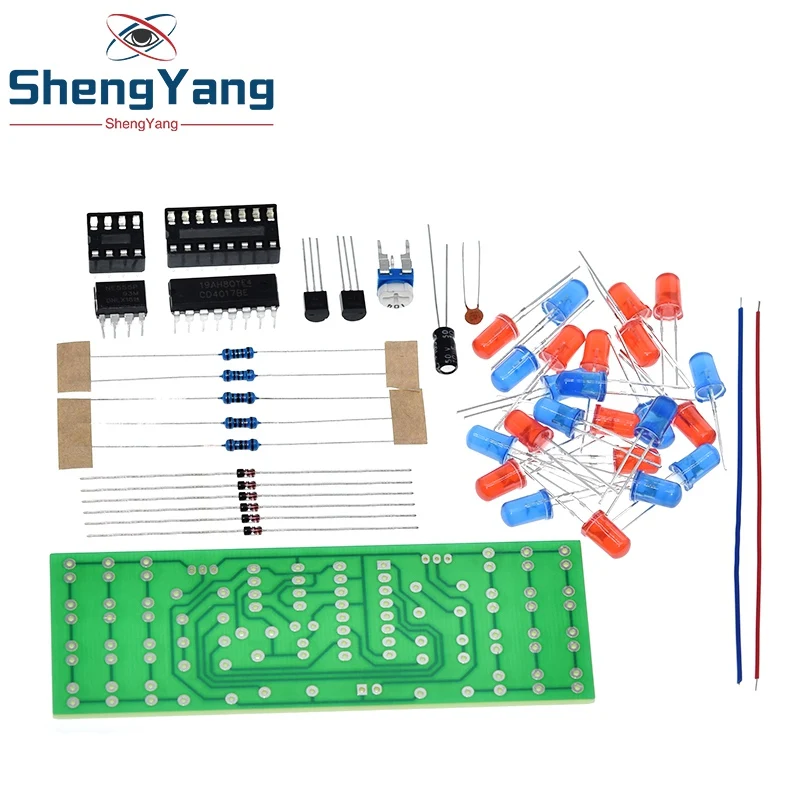 Комплект светодиодных электронных светильников NE555 CD4017 IC красные синие
