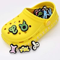 1pc cartoon pvc shoe charms buckles accessories diy 12 constellations jibz croc sandals decoration kids party xmas gifts