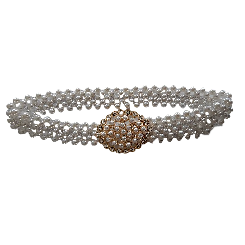 Горячая распродажа! Элегантный винтажный эластичный пояс с жемчугом|Украшения