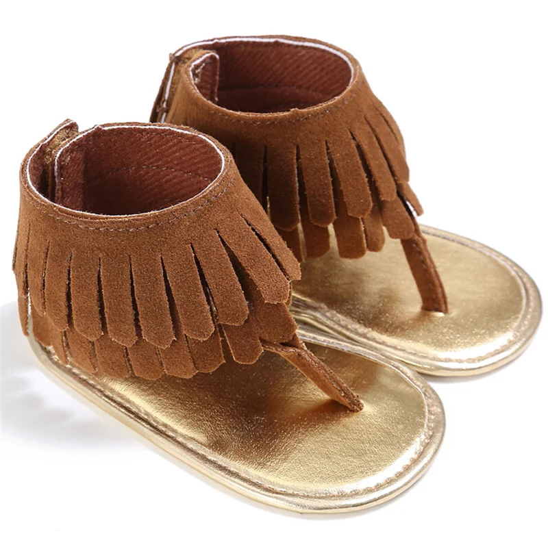 

2021 Baby Girls Tassel Sandals, Anti-slip Summer Soft Sole Shoes, Prewalkers Infants Princess Flat Shoes