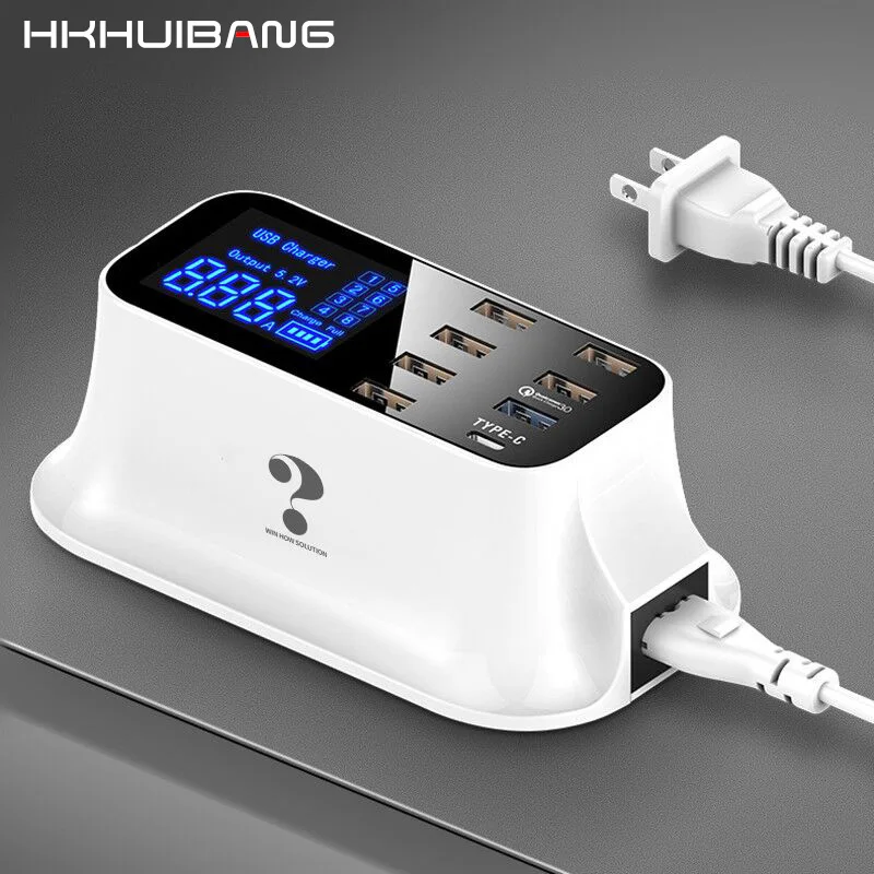 

Зарядное устройство HKHUIBANG с 8 USB-портами и функцией быстрой зарядки