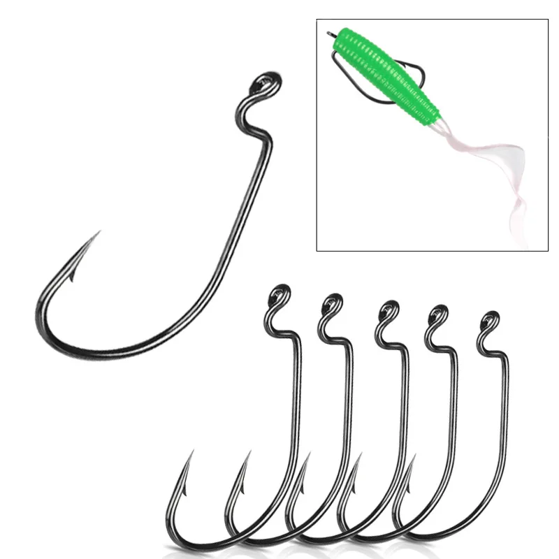 Рыболовные крючки 10 шт. jig head крюк для бас офсетная печать рыболовный крючок