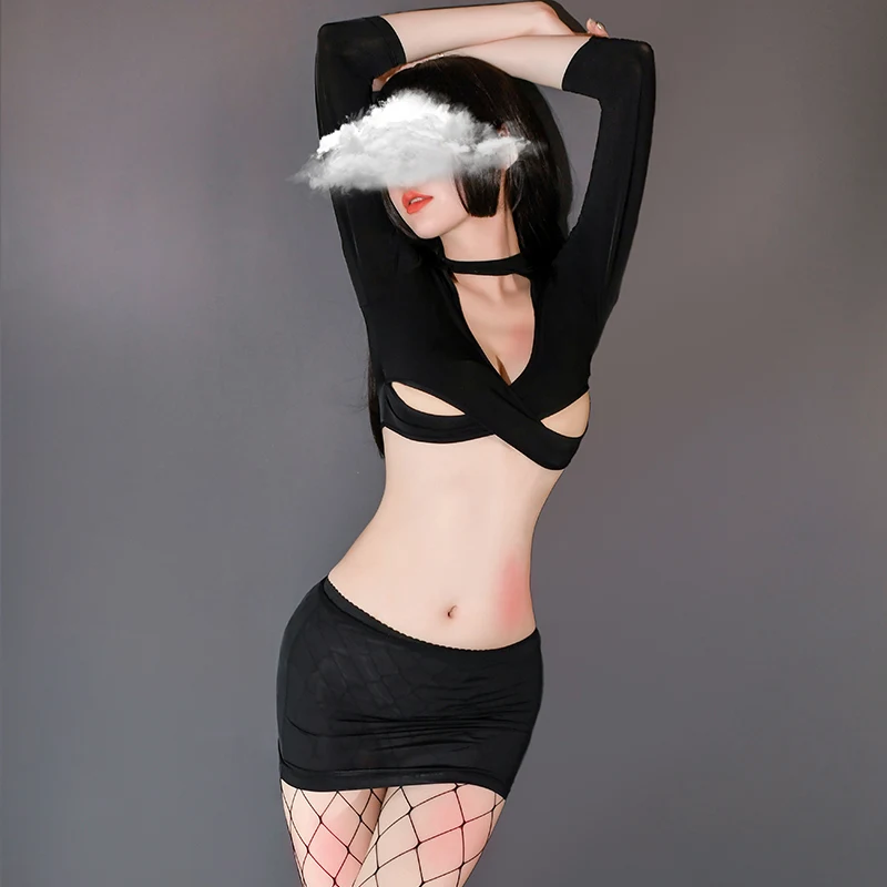 

DRAIMIOR Secretary Uniform Set Teacher Costume Role Play Women Sexy Lingerie Hot Sexy Underwear Female Erotic Costume 91085