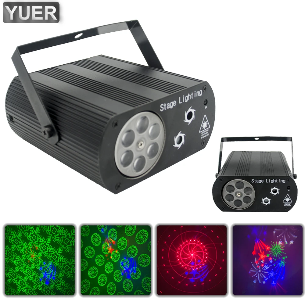 4X1W RGBW LED Snowflake Laser Strobe Light Pattern Lamp For DJ Disco Club Indoor Household Outdoor Party Lights Bar Stage Prom