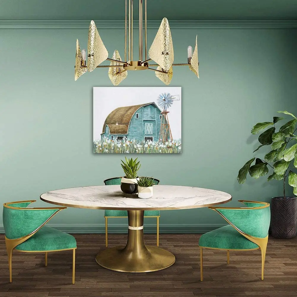 Деревенский старинный сарай холст картина маслом настенное искусство