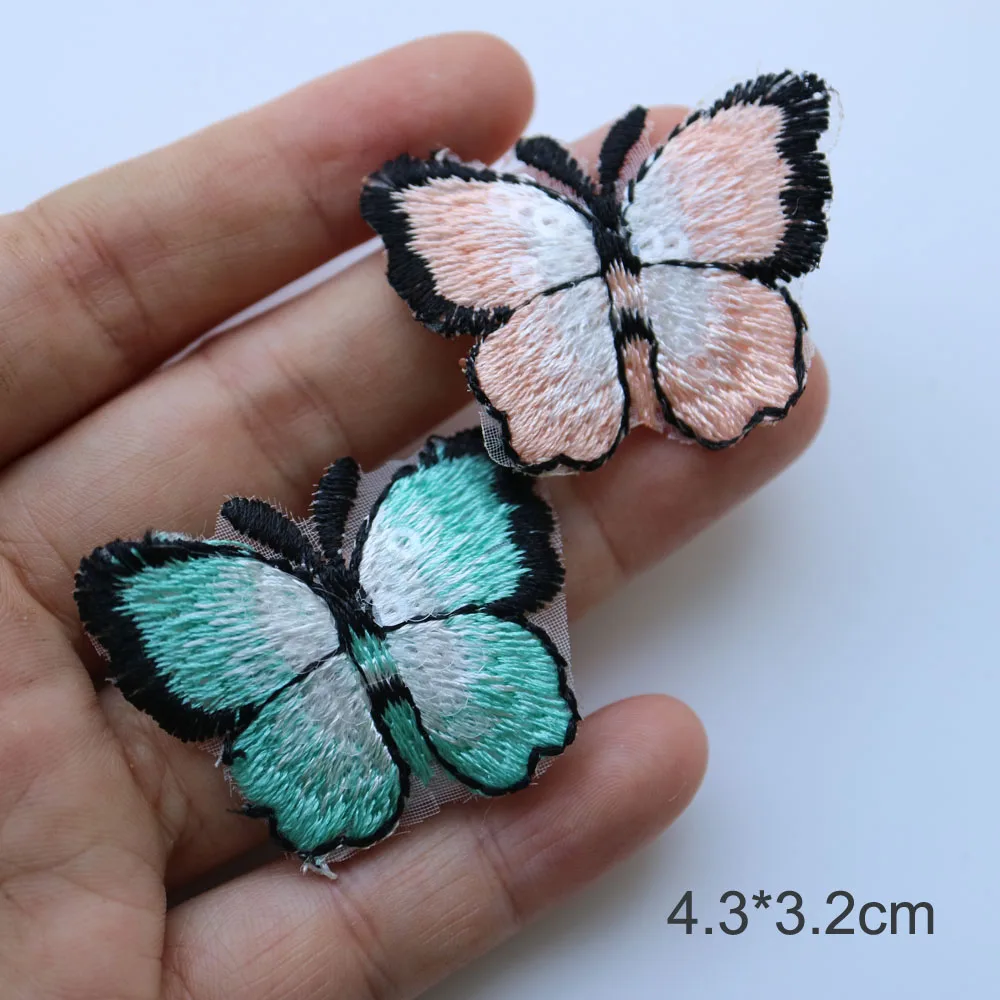 

4 шт./лот DIY модные 3D вышивки бабочки нашивки для одежды Вышивка Животных нашивки для сумок декоративные нашивки аппликация