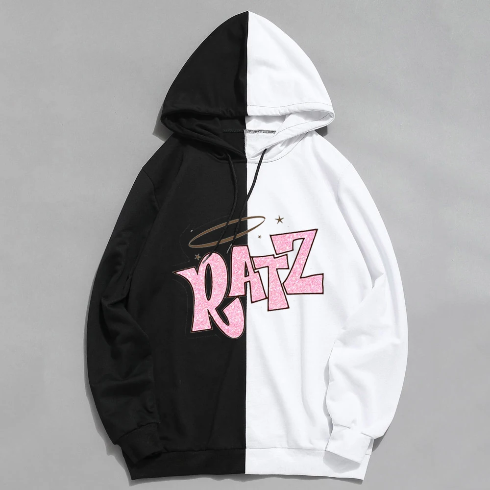 

Ratz Harajuku Vintage Hoodie Patchwork Women Men Pullovers Cartoon Hoodies Mens Clothing Spring and Autumn Plus Size Hoodies