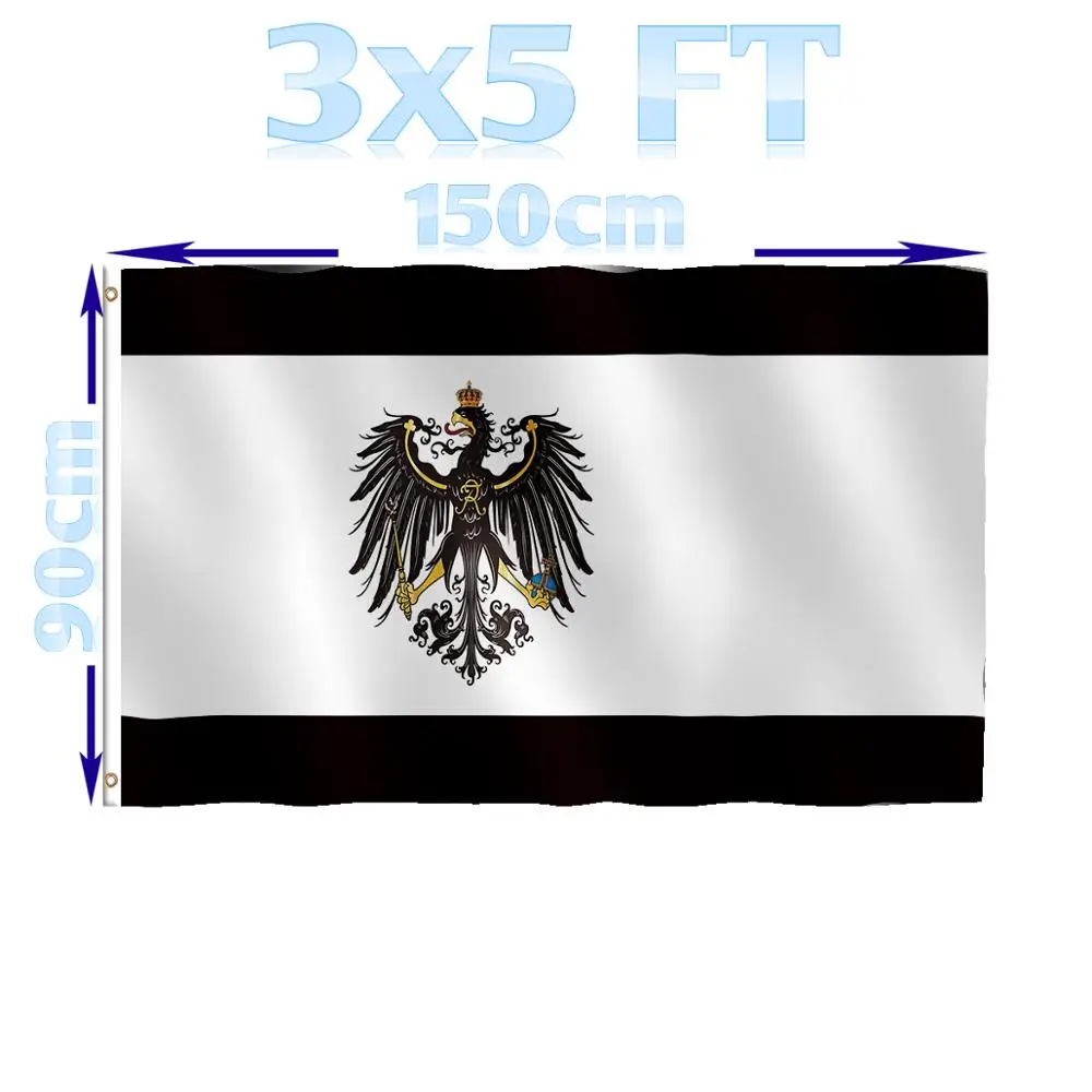 BENFACTORY Store 3x5 футов флаг Пруссии однослойный 100D полиэстер с латунными прокладками