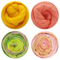 wool roving 200g for needle felting 50g x 4 colors 19 microns blended natural wool sheep wool roving wool for needlework felt