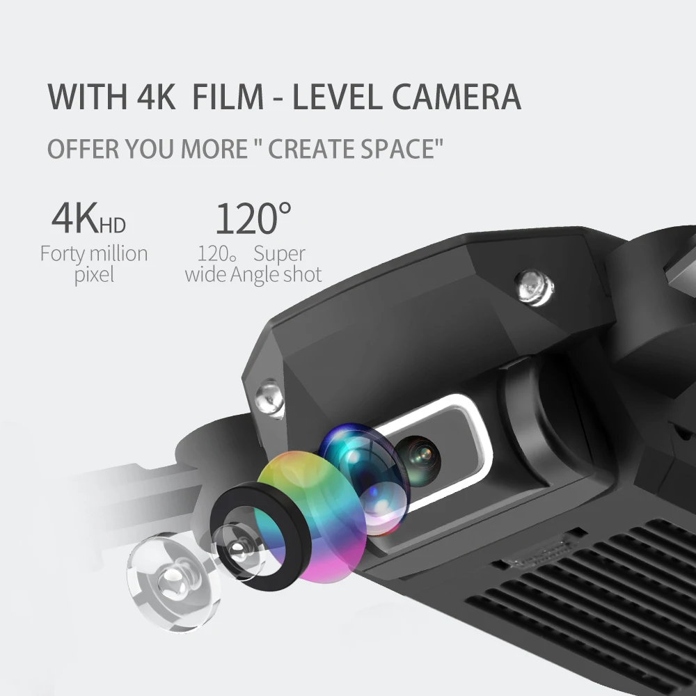 Квадрокоптер складной с камерой 4K 1080P Wi Fi FPV|Радиоуправляемые вертолеты| |