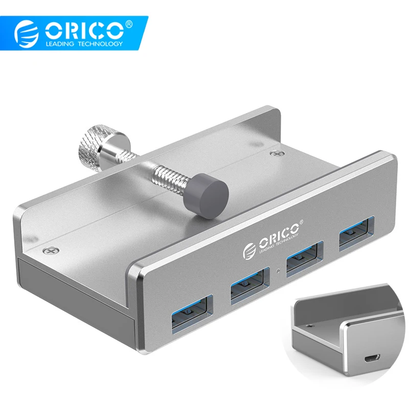 Алюминиевый 4 Портовый Концентратор ORICO MH4PU USB 3 0 зажим для настольного ноутбука