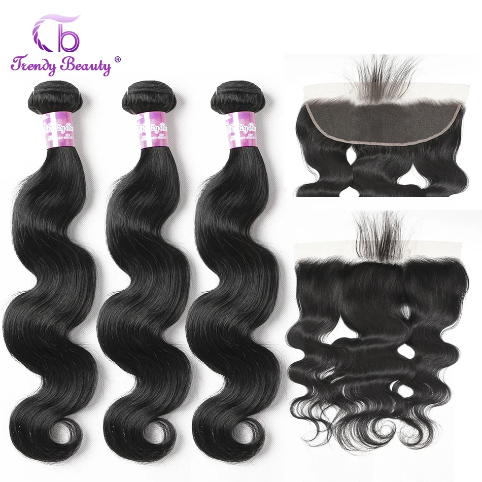 Модные красивые волосы бразильские волнистые человеческие 3 пучка с 13x4 уха до