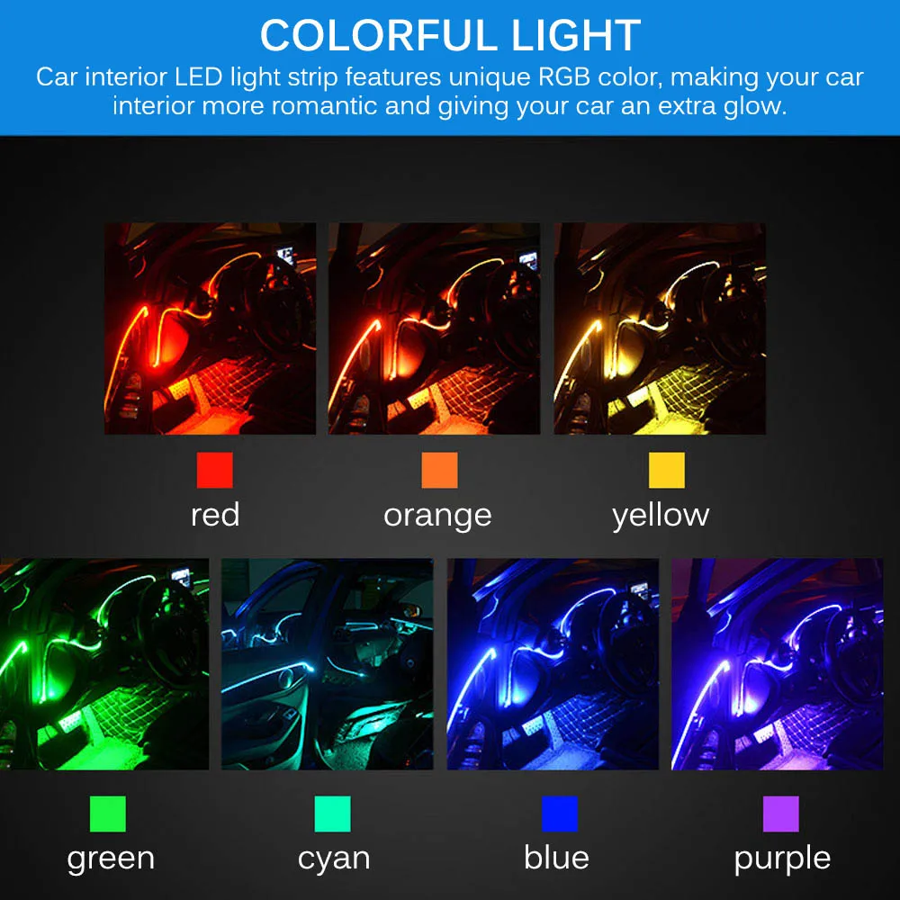 Автомобильная светодиодная лампа RGB 5050 6 м 12 В с голосовым