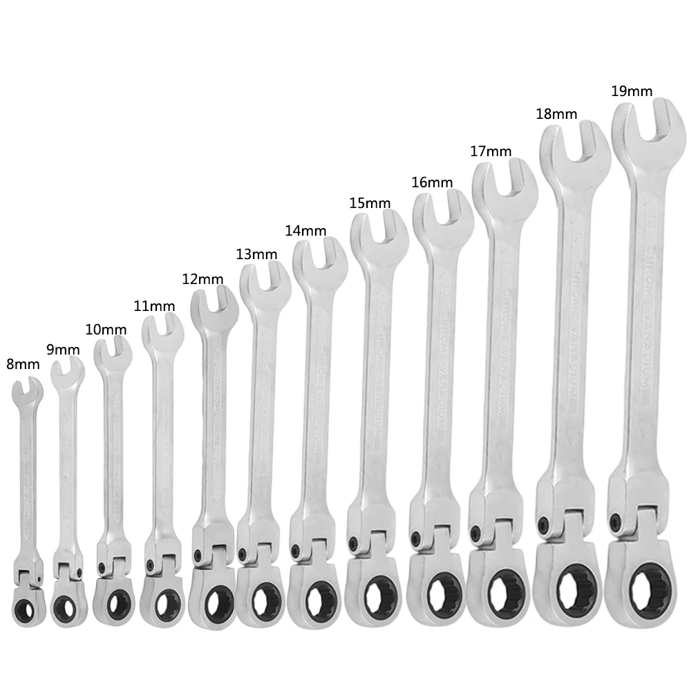 Прочный качественный прочный 8 19 мм Подвижная головка рычажный ключ храпового