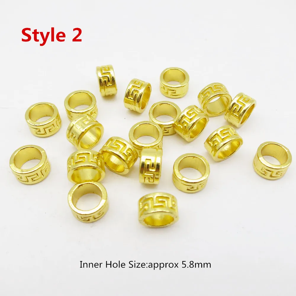 10 шт. золотистые металлические маленькие искусственные волосы|dreadlock beads|dreadlock bead