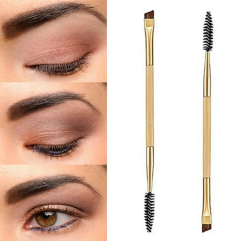 8 Color Professional Eyebrow Brushes Makeup Wood Handle Brush Comb Double Ended Make Up Beauty Tools | Красота и здоровье