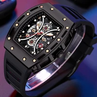 top aaa luxury tonneau mens watches waterproof dive luminous quartz watch black fashion stainless steel automatic date aaa clock