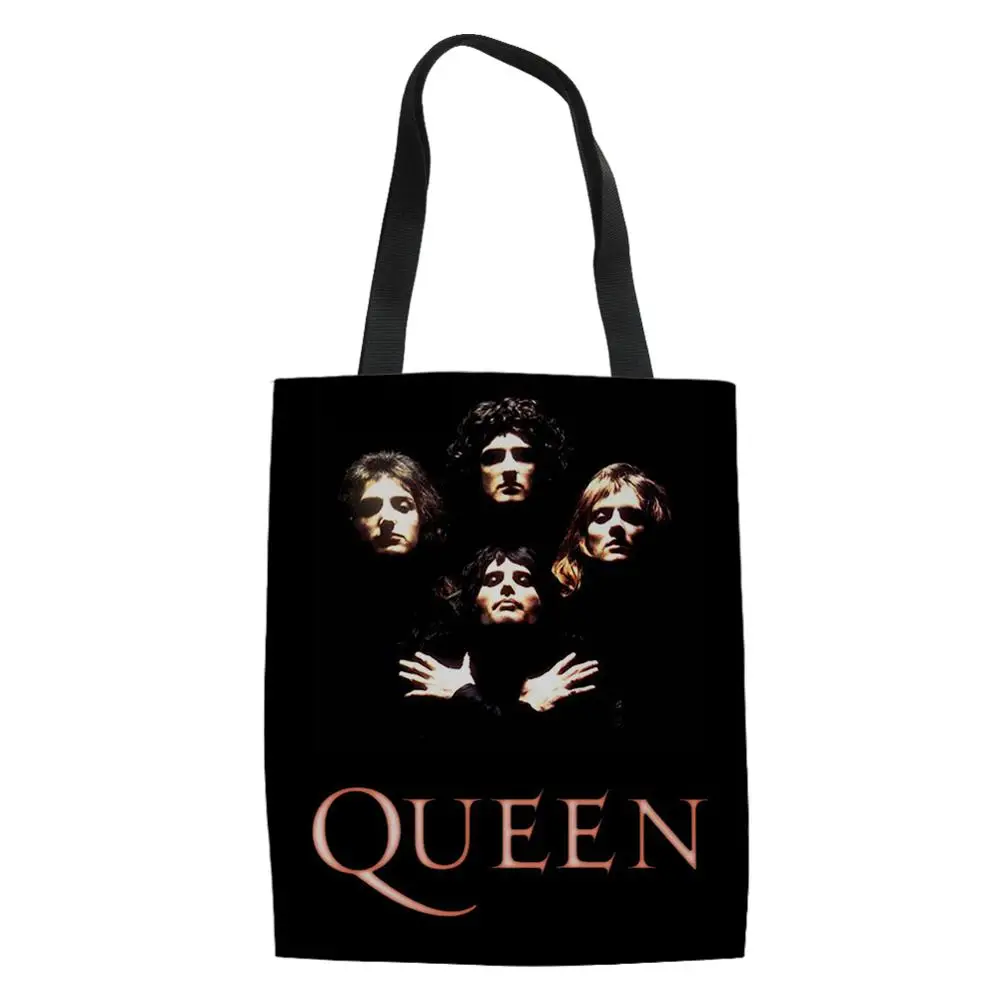 HaoYun Модные женские льняные сумки хит продаж сумка шоппер с принтом Queen Band для