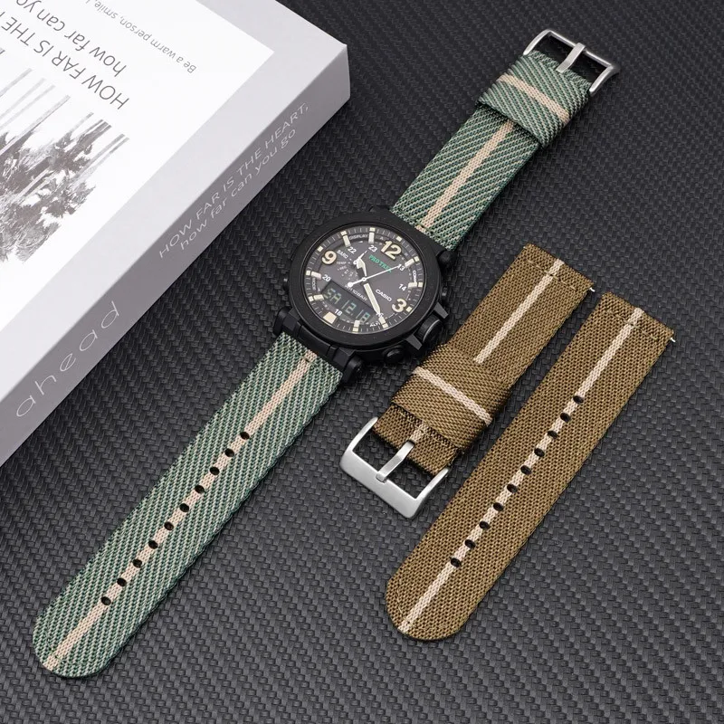 Нейлоновый холщовый ремешок для Casio G-SHOCK PRW-6600 PRG-600YB GA2000 Men сменный мужской