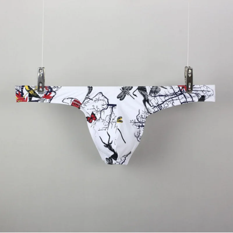 Идеальная посадка и стиль мужские стринги модные трусики с принтом сексуальное