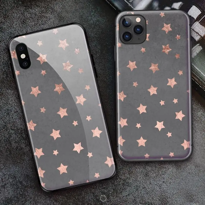 Розовое золото рождественские Звезды SE 6 6s 7 8 plus x xr xs 11 12 mini Pro Max чехлы для