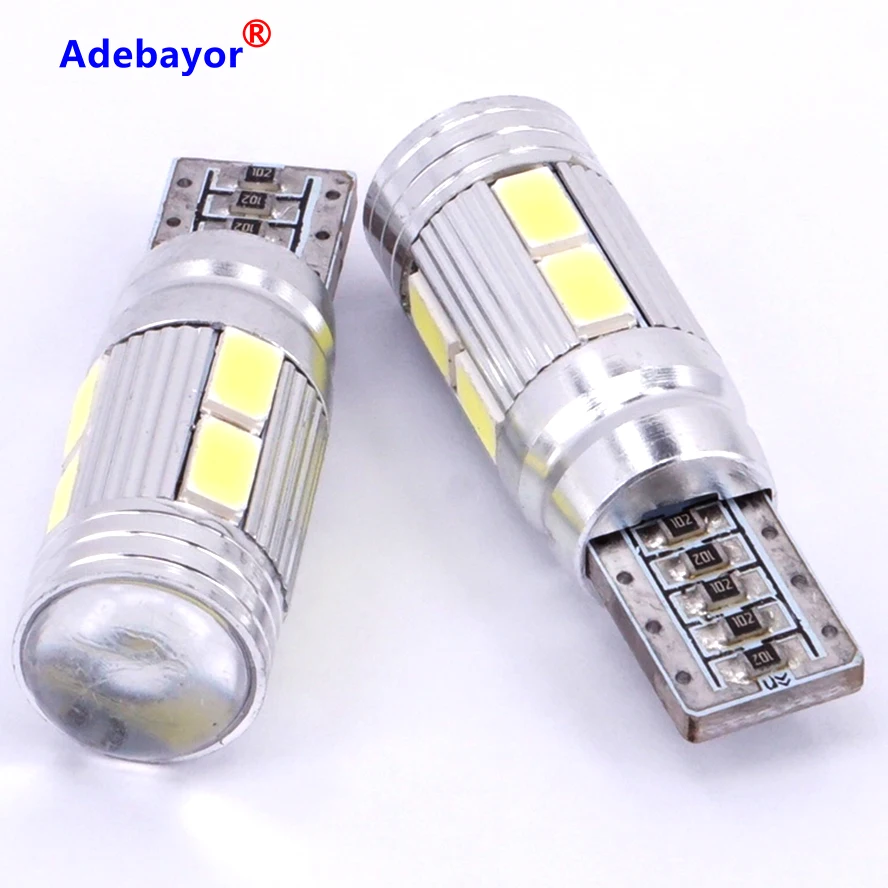 

2 шт., Автомобильные светодиодные лампы W5W T10 5630 10 SMD 12 В 6000K Canbus