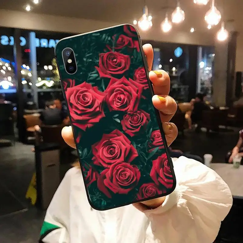 

red rose besutiful flower high quality Phone Case coque for iPhone 11 12 pro XS MAX 8 7 6 6S Plus X 5S SE 2020 XR