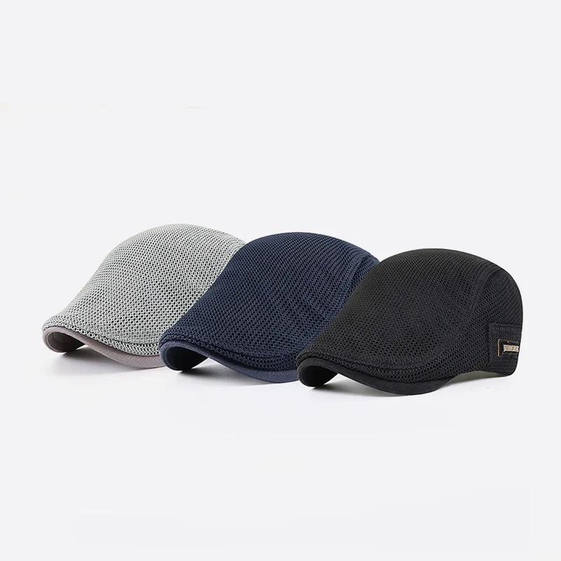 

New style caps, men's mesh, breathable beret, women's thin sunscreen sunshade hats, summer new hats