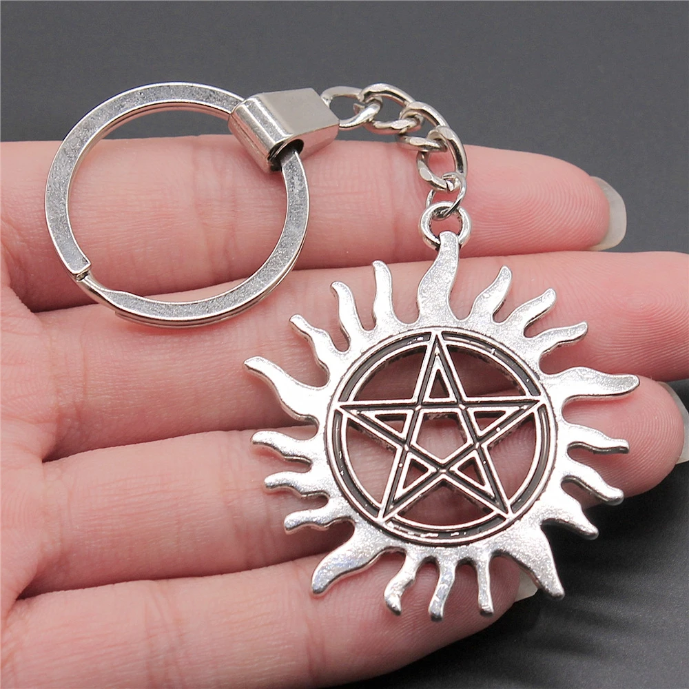 Цепочка для ключей мужчин и женщин модный брелок серебряного цвета в античном