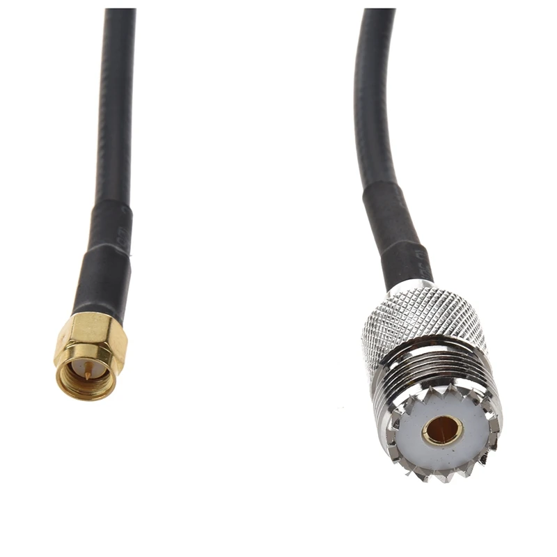 RISE SMA мужчин и женщин UHF Соединительный пигтейльный кабель черный 40 см золотой тон