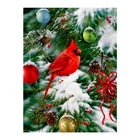 Алмазная картина с северным кардиналом, животное, Рождественская птица, квадратная, круглая, полная картина 5D, мозаика сделай сам, вышивка крестиком