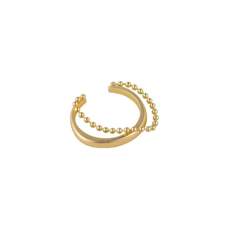 

XIAOBOACC Open Adjustable Ring Female Soft Chain Round Bead Tassel Index Finger Ring Jewelry 2021 Trendy