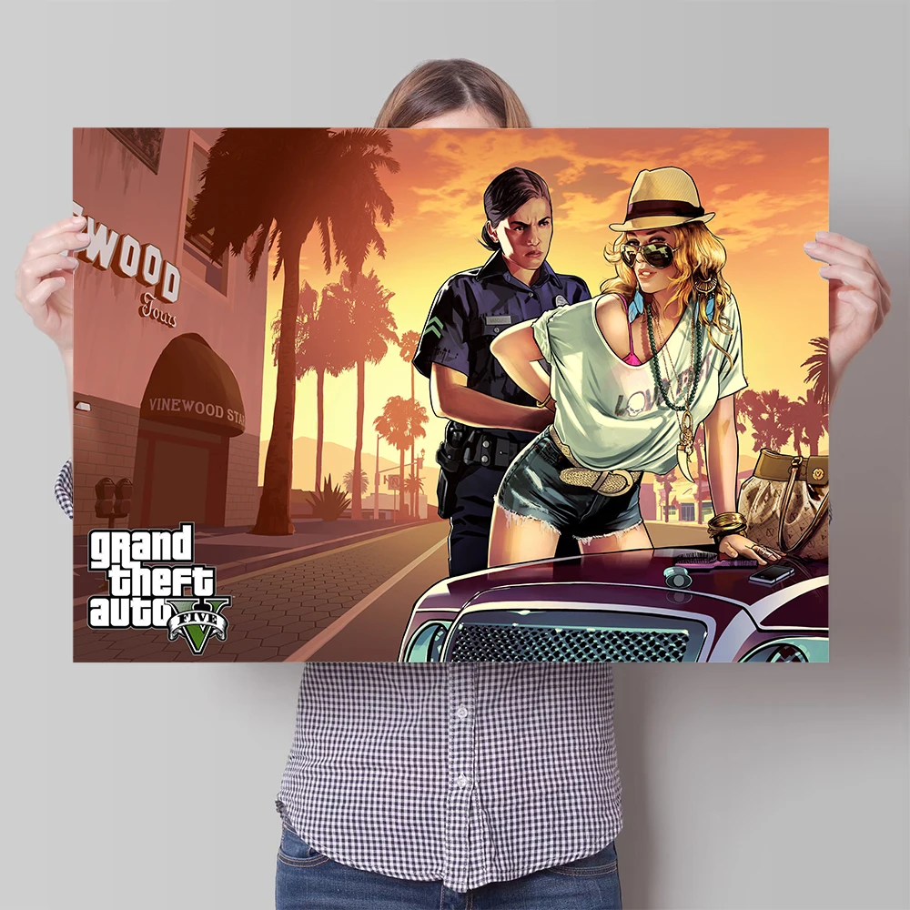 Видеоигра GTA 5 Grand Auto постер настенное искусство картина качественная Картина на