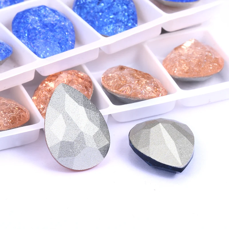 Незакрепленное стекло K9 с сапфиром стразы в форме ЛЕДЯНОГО ЦВЕТКА украшение для