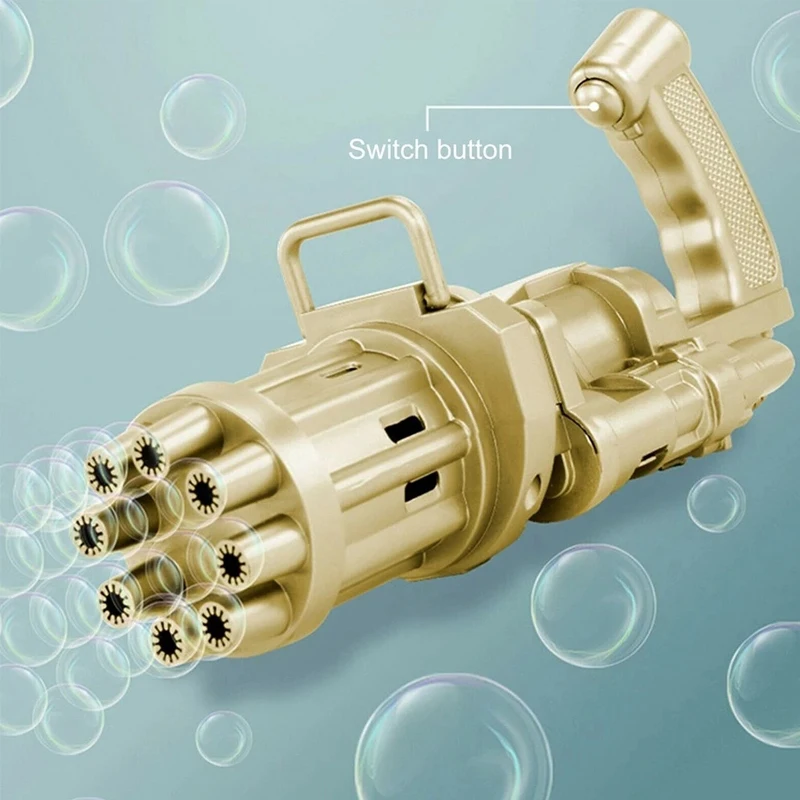 

HOT in Large Kids Gatling Bubble Gun Toys Summer Automatic Soap Water Bubble Machine For Children Toddlers Indoor Outdoor