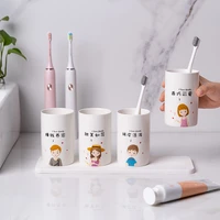 white ceramic couple mouthwash cup child toothbrush cup bathroom tumbler accessories couple washing cups