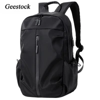 geestock super light%c2%a0men fashion backpack%c2%a0waterproof outdoor travel backpack usb charging laptop men bag for business school