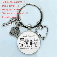 personalized diy family gift keychain custom name mom dad daughter son pet keychain mom dad child keychain for family