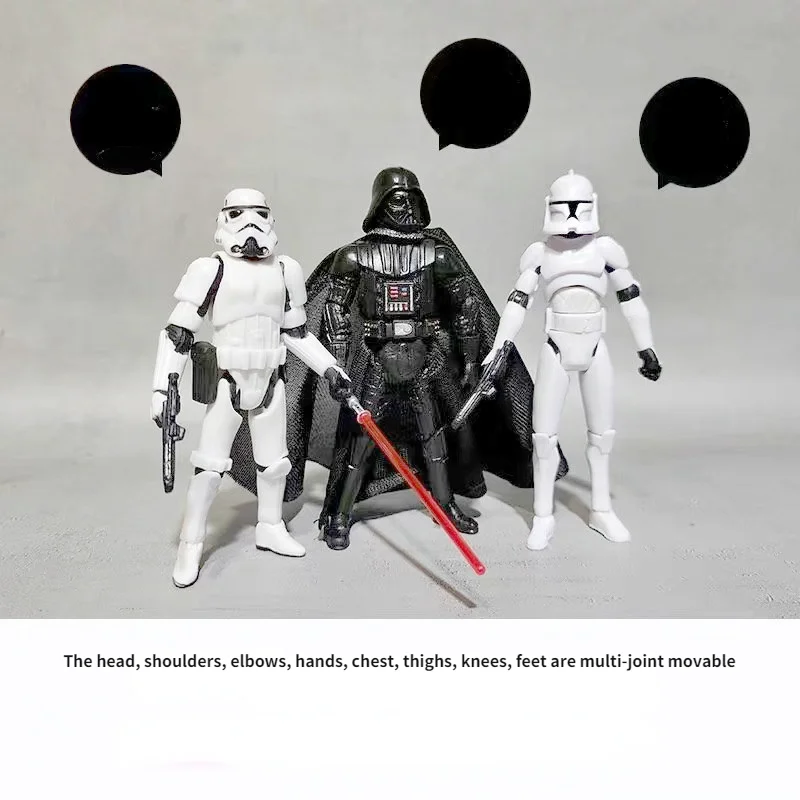 

Bandai модель Звездных Войн черный воин белый солдат 10 см ручная работа передвижная игрушка украшение для детей Рождественский подарок