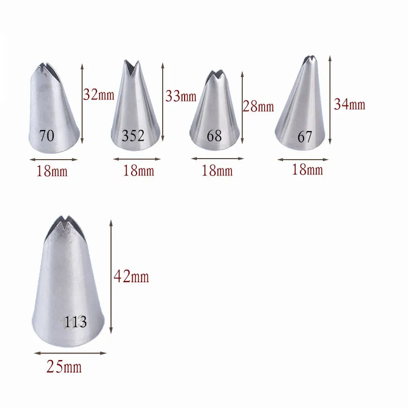 5 шт./компл. листья сопла из нержавеющей стали глазировки Кондитерские Насадки
