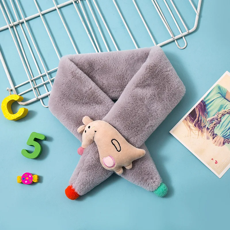 Детский Одноцветный шарф для малышей теплый с рисунком мальчиков и девочек милый