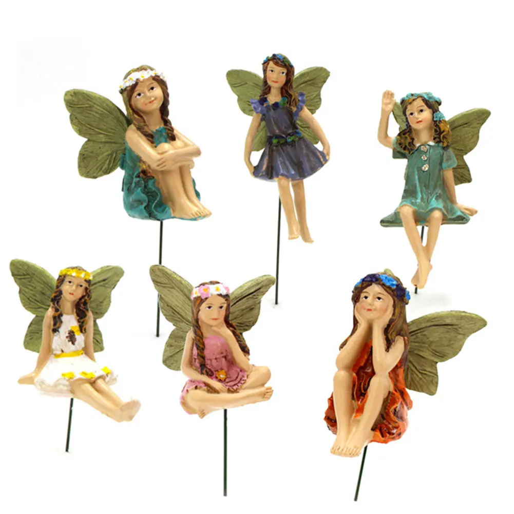

Miniature Garden Fairies Figurines Resin Mini Fairy Statue Figure Fairy Home Garden Ornaments Decorations Accessories