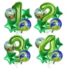 Динозавр фольга номер баллон наборы гелий День рождения украшение Животное Динозавр Вечеринка динозавр воздушный Глобус детский душ подарки для детей