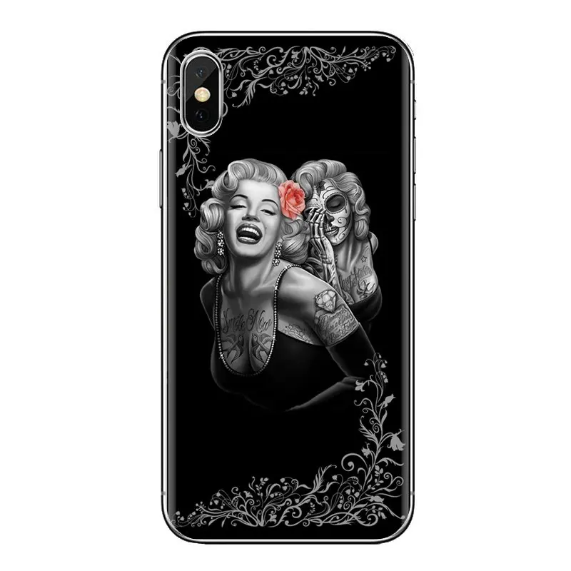 For Samsung Galaxy S3 S4 S5 Mini S6 S7 Edge S8 S9 S10 Plus Note 3 4 5 8 9 Marilyn Monroe Pin Up Pinup Girl TPU Transparent Cases |